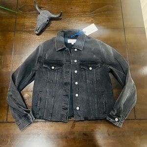 Distressed Black Denim Jacket